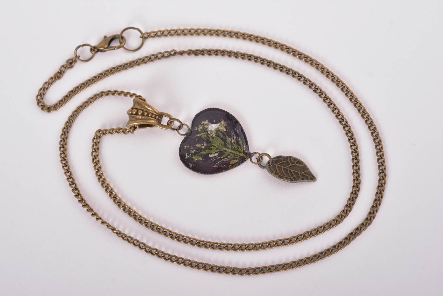 Handmade pendant unusual accessory epoxy resin jewelry gift for women photo 2