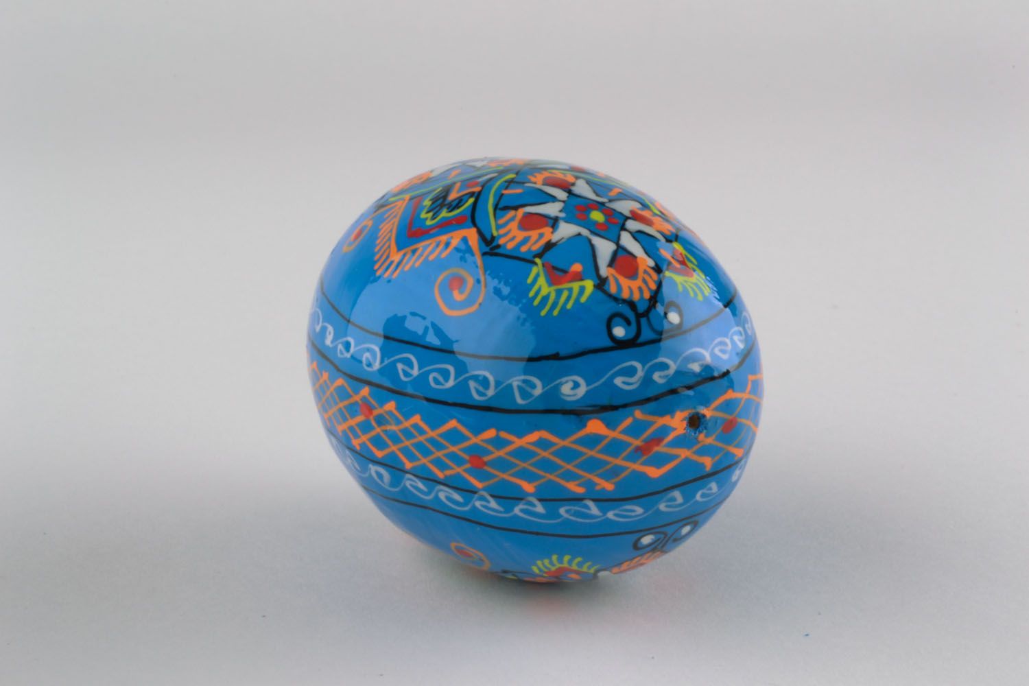 Blue Easter egg with paintings photo 4