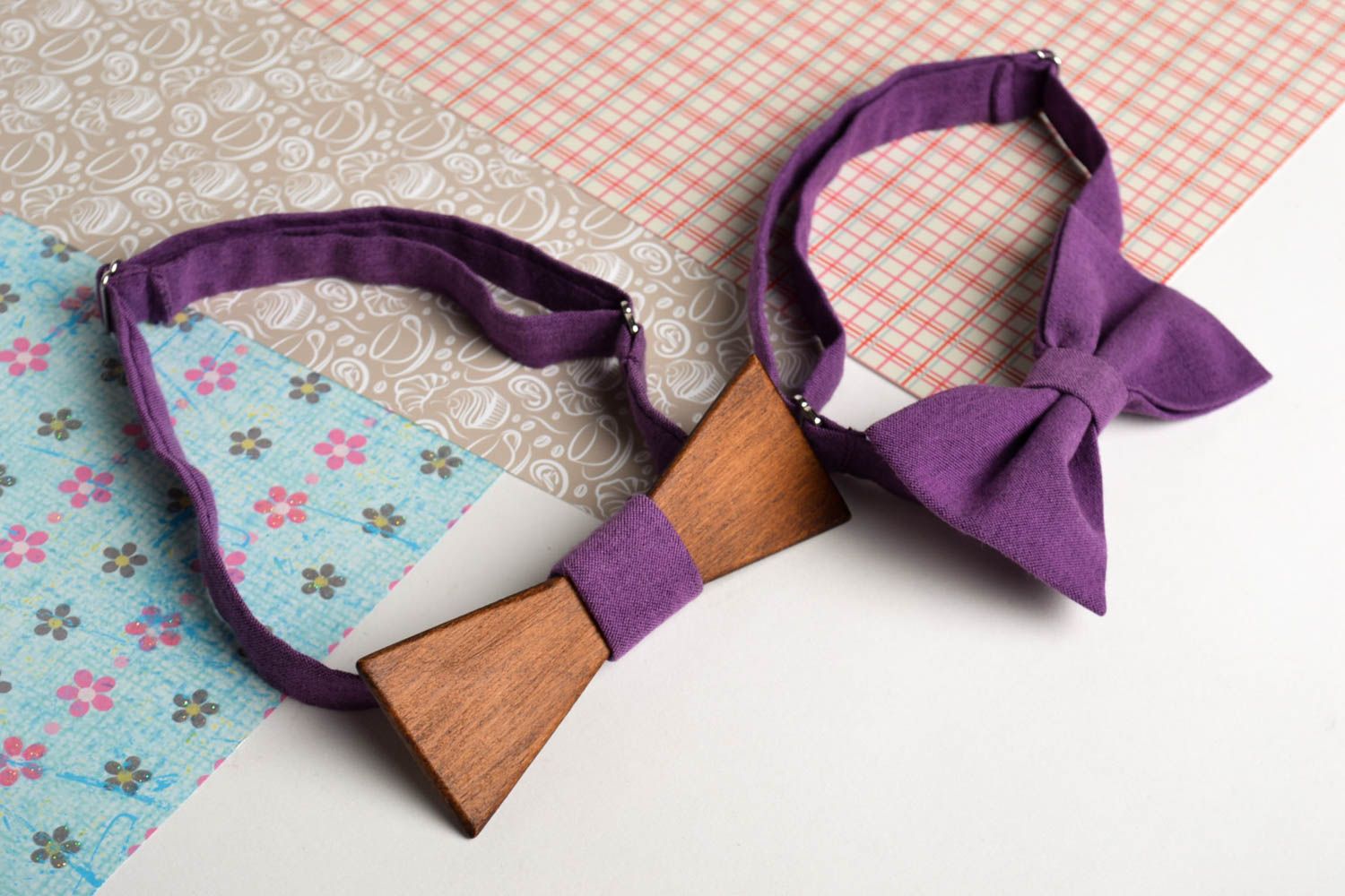 Handmade Fliegen Krawatten Accessoires für Frauen Designer Accessoires 2 Stück foto 1