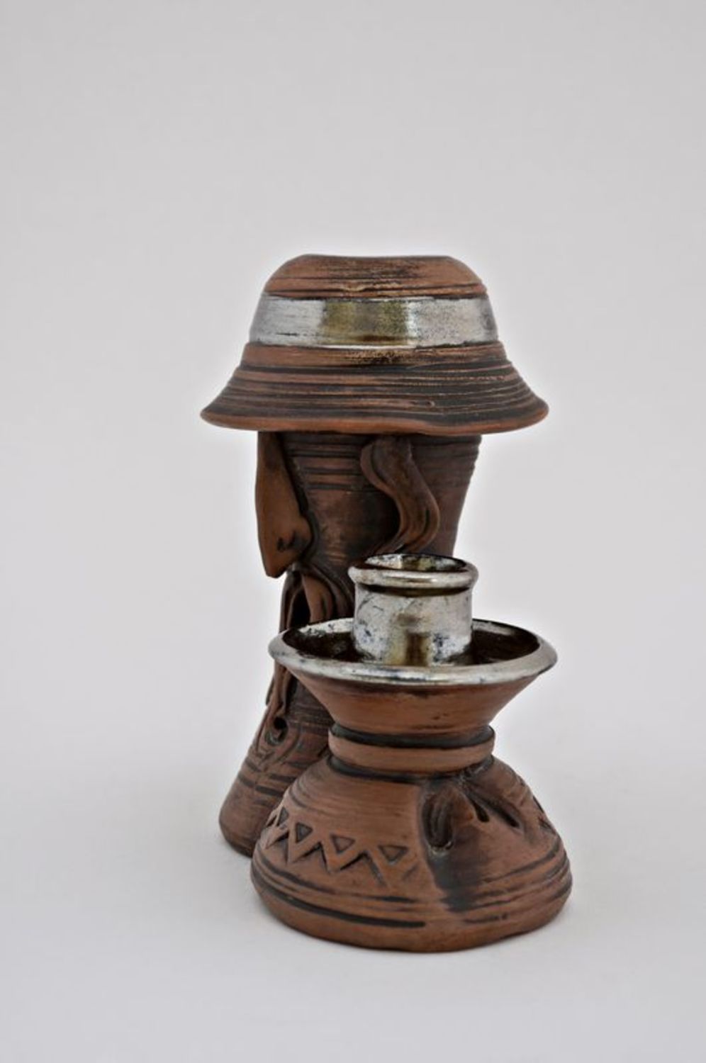 Ceramic handmade candlestick Grandfather photo 3