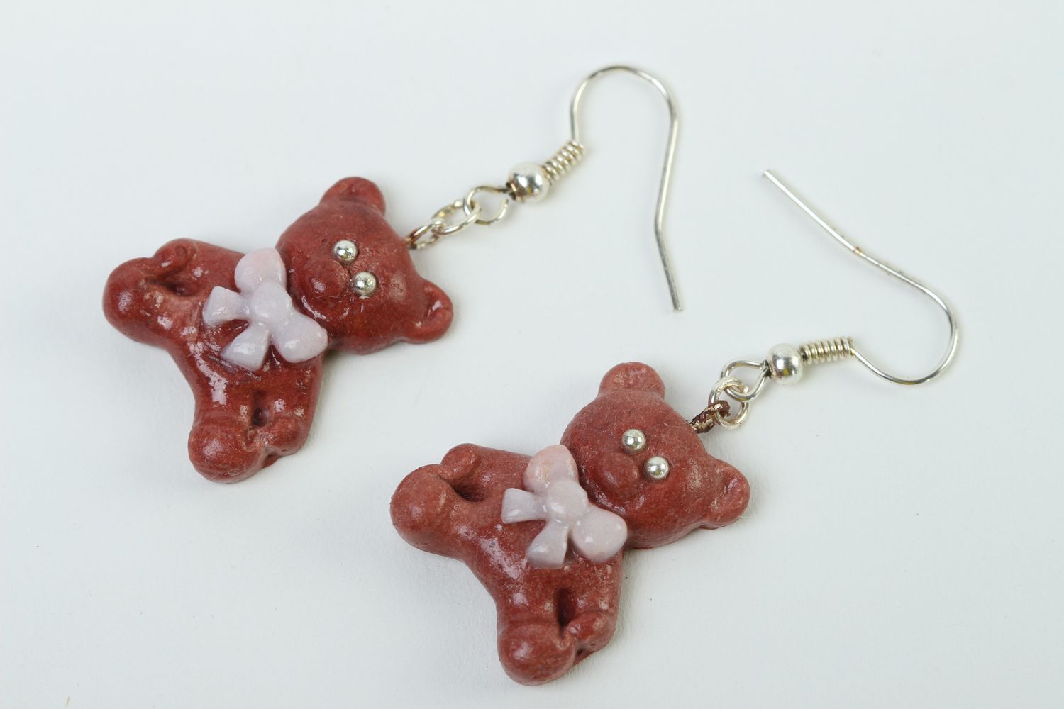 Handmade bright earrings polymer clay earrings beautiful jewelry for kids photo 2