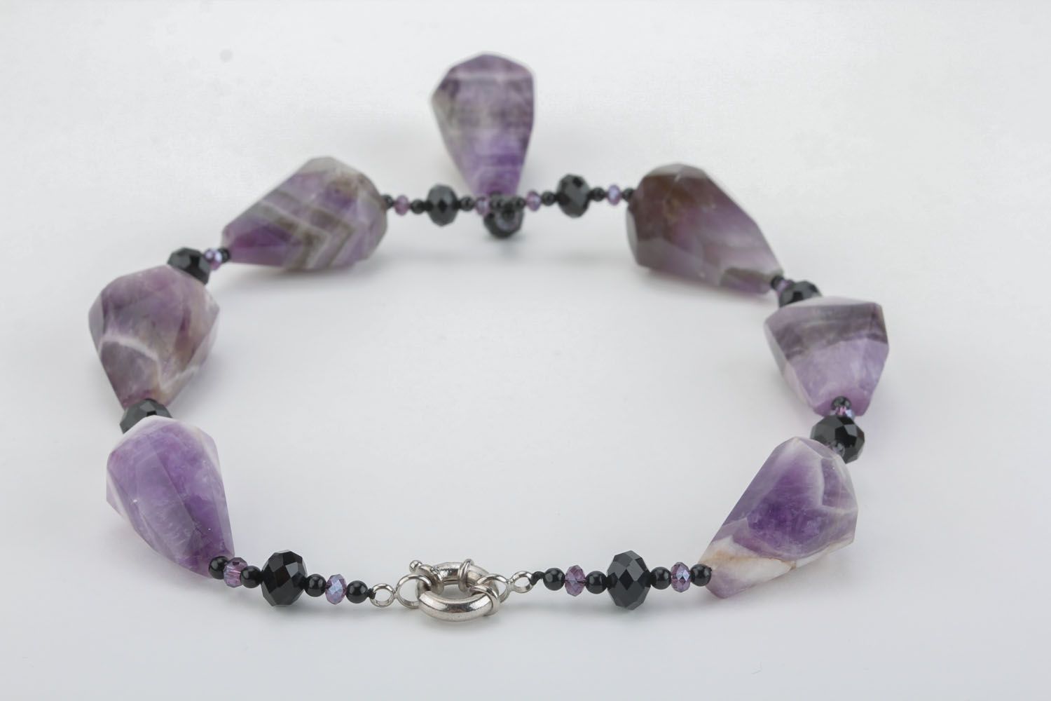 Massive necklace with amethyst photo 2