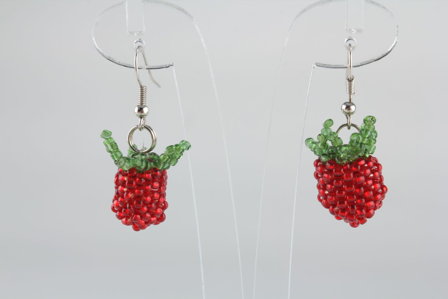 Beaded earrings Raspberries photo 3