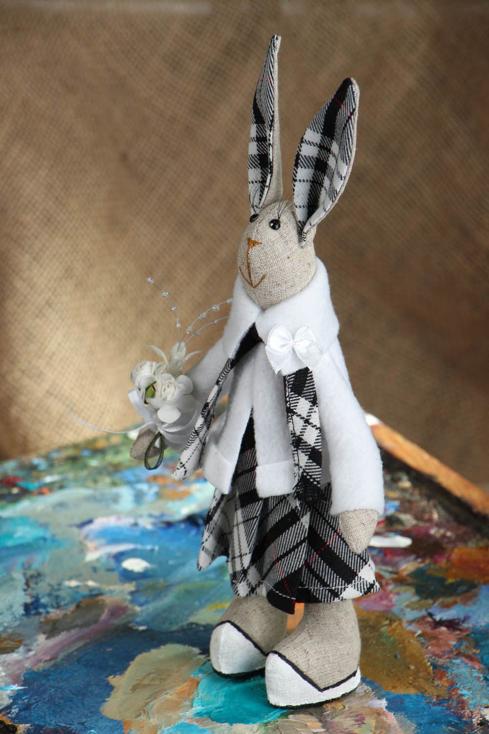 Black and white soft toy Scot Hare photo 5