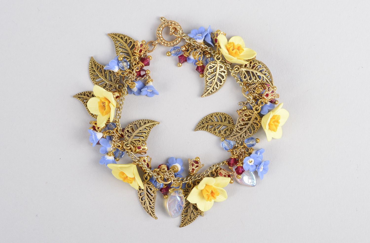 Handgemachter Schmuck Armband mit Blumen zart Armband Frauen exklusiv sommerlich foto 1