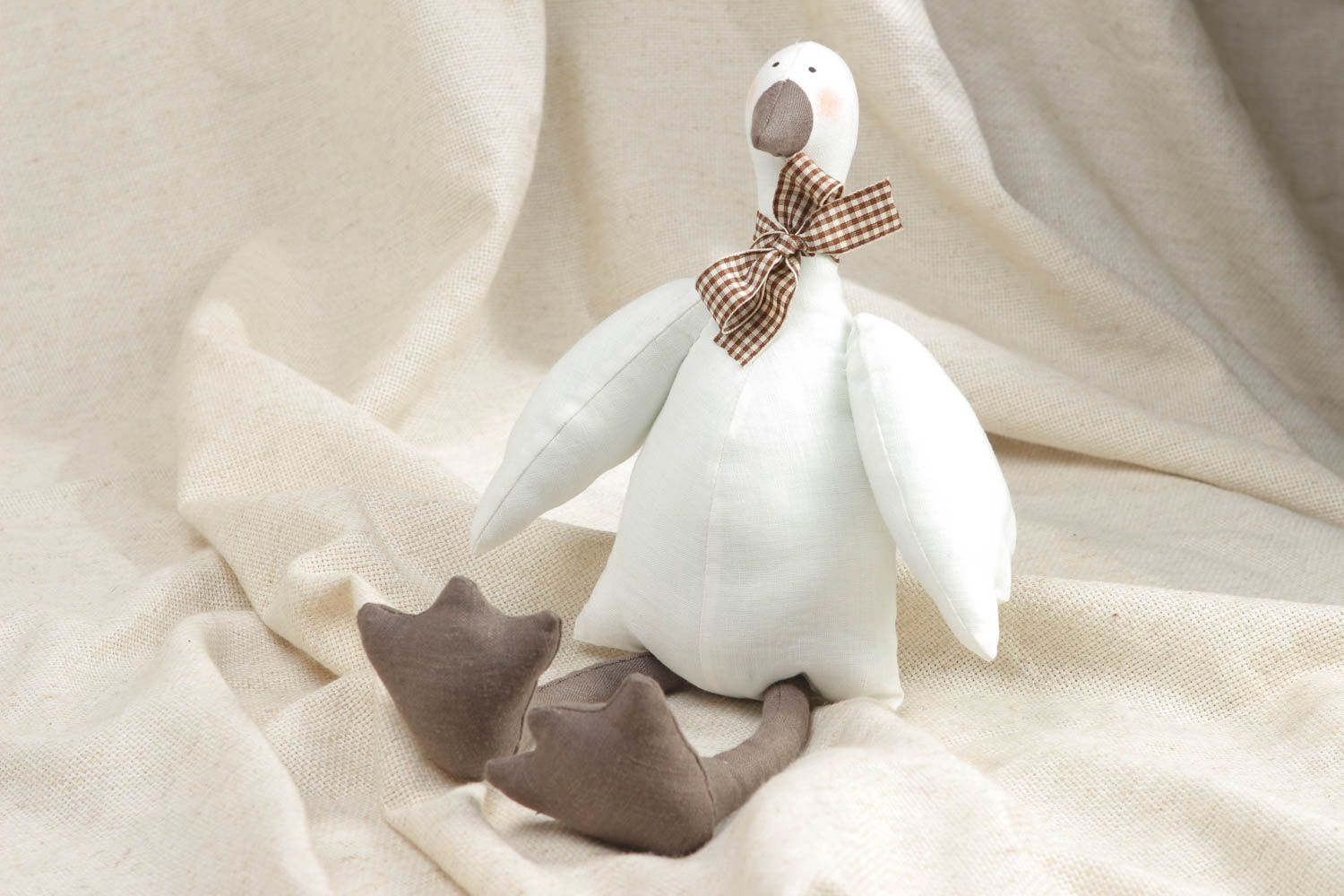 Handmade soft toy goose photo 5