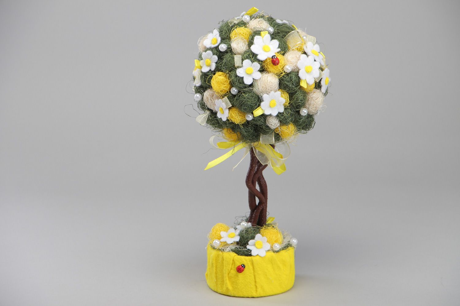 Topiario de flores hecho a mano árbol decorativo original foto 1