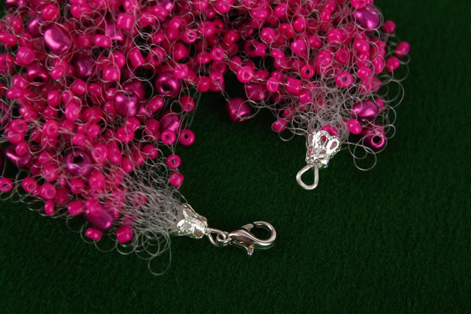 Handmade crimson bracelet unusual designer beaded jewelry elegant bracelet photo 5