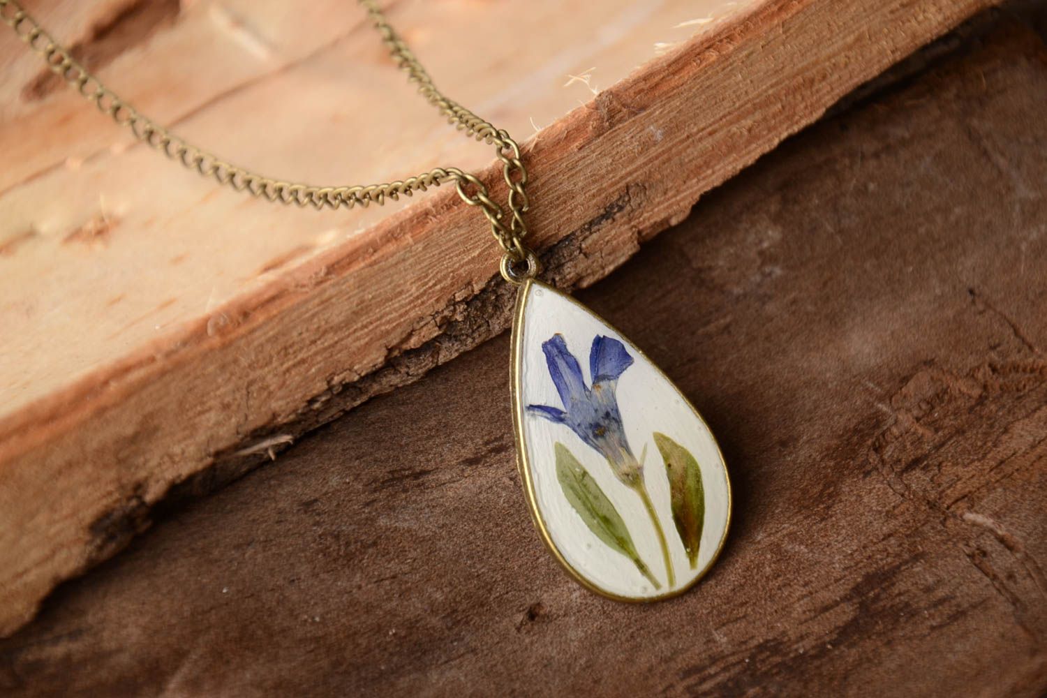 Handmade designer pendant unusual stylish pendant cute botanical jewelry photo 1