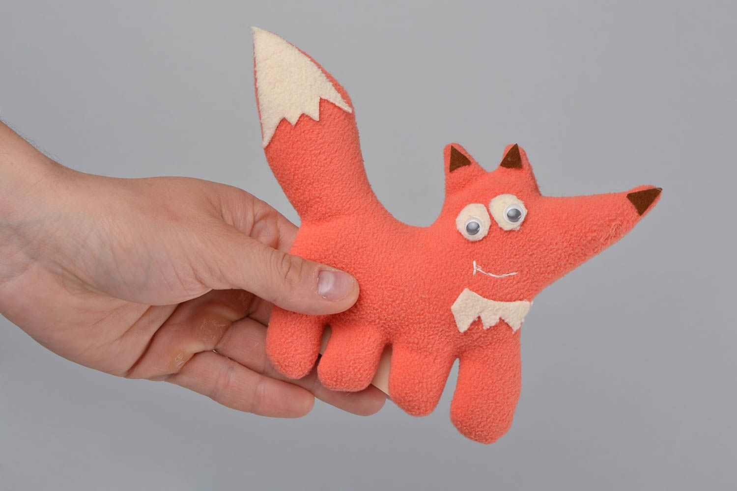 Мягкая игрушка ручной работы лиса рыжая красивая небольшого размера для ребенка фото 2