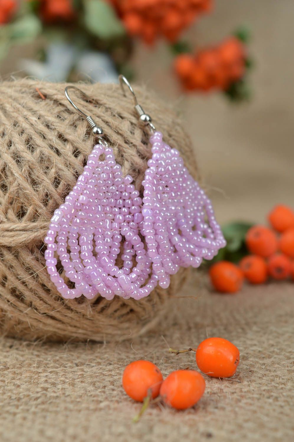 Juwelier Modeschmuck Handmade Ohrringe in Lila stilvoll Geschenk für Frauen toll foto 1