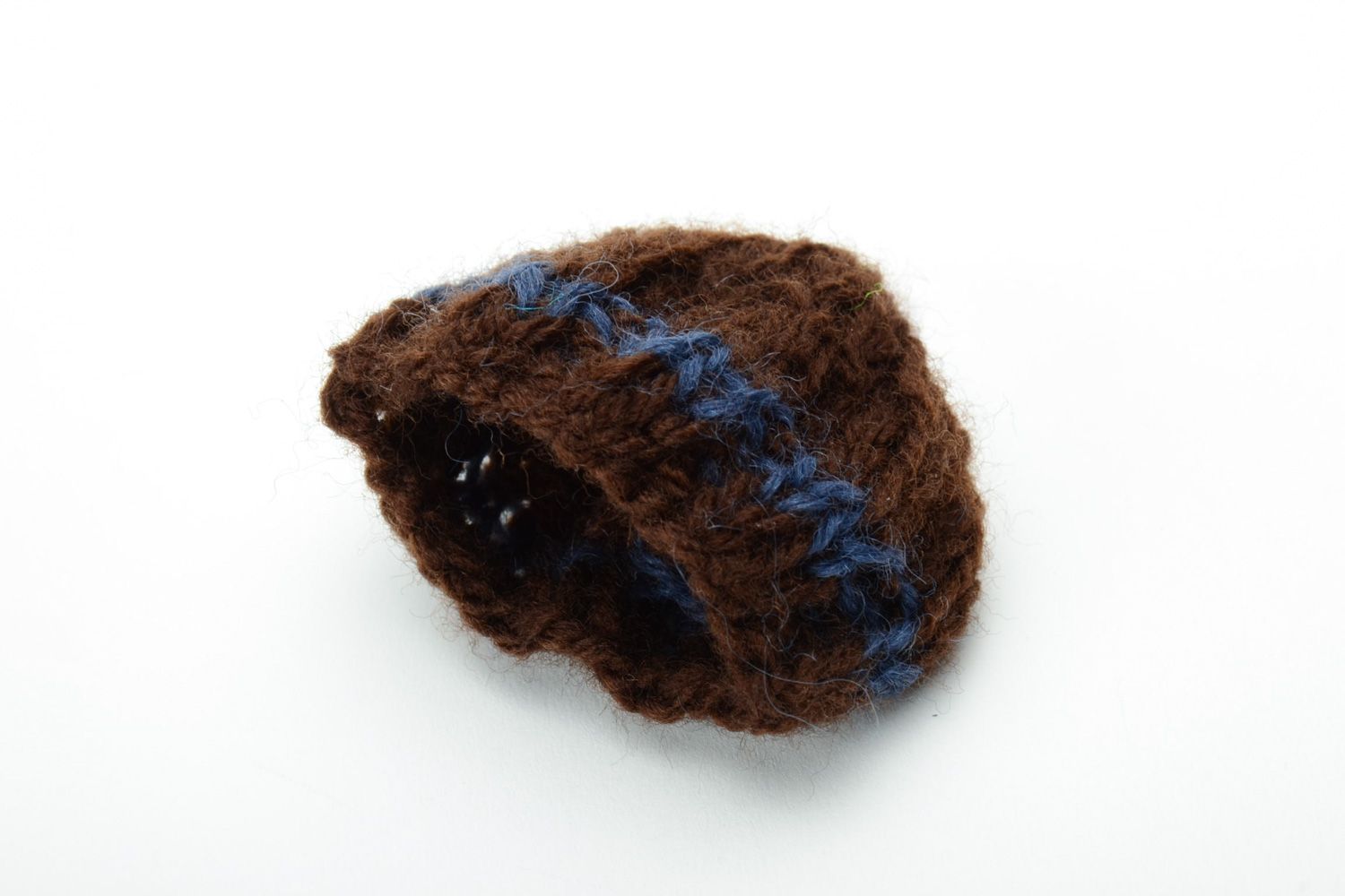Bonnet pour oeuf de Pâques tricoté au crochet fait main brun original décoration photo 4