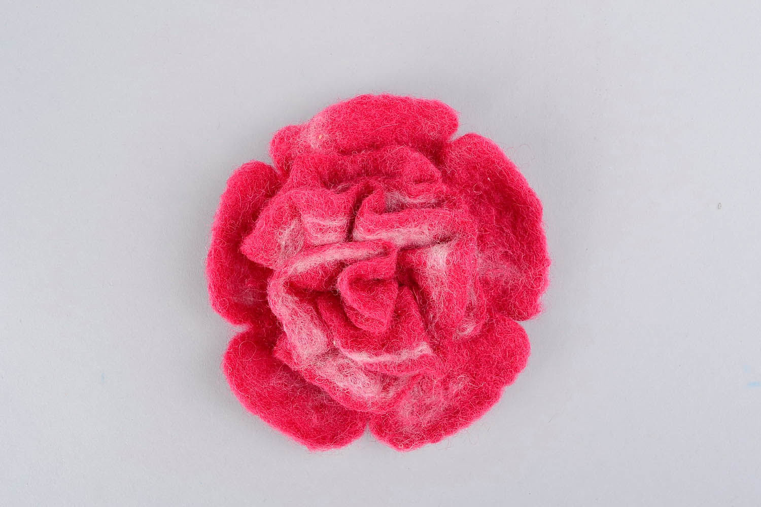 Woolen brooch Pink Peony photo 3