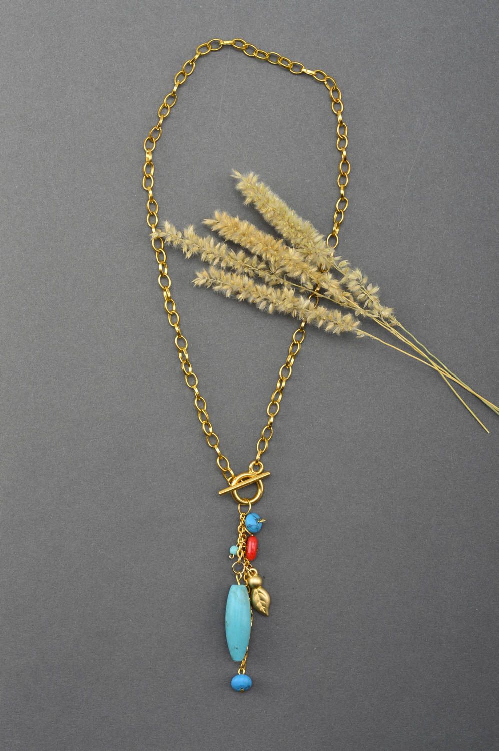 Handmade beaded necklace gemstone bead necklace design neck accessories photo 1