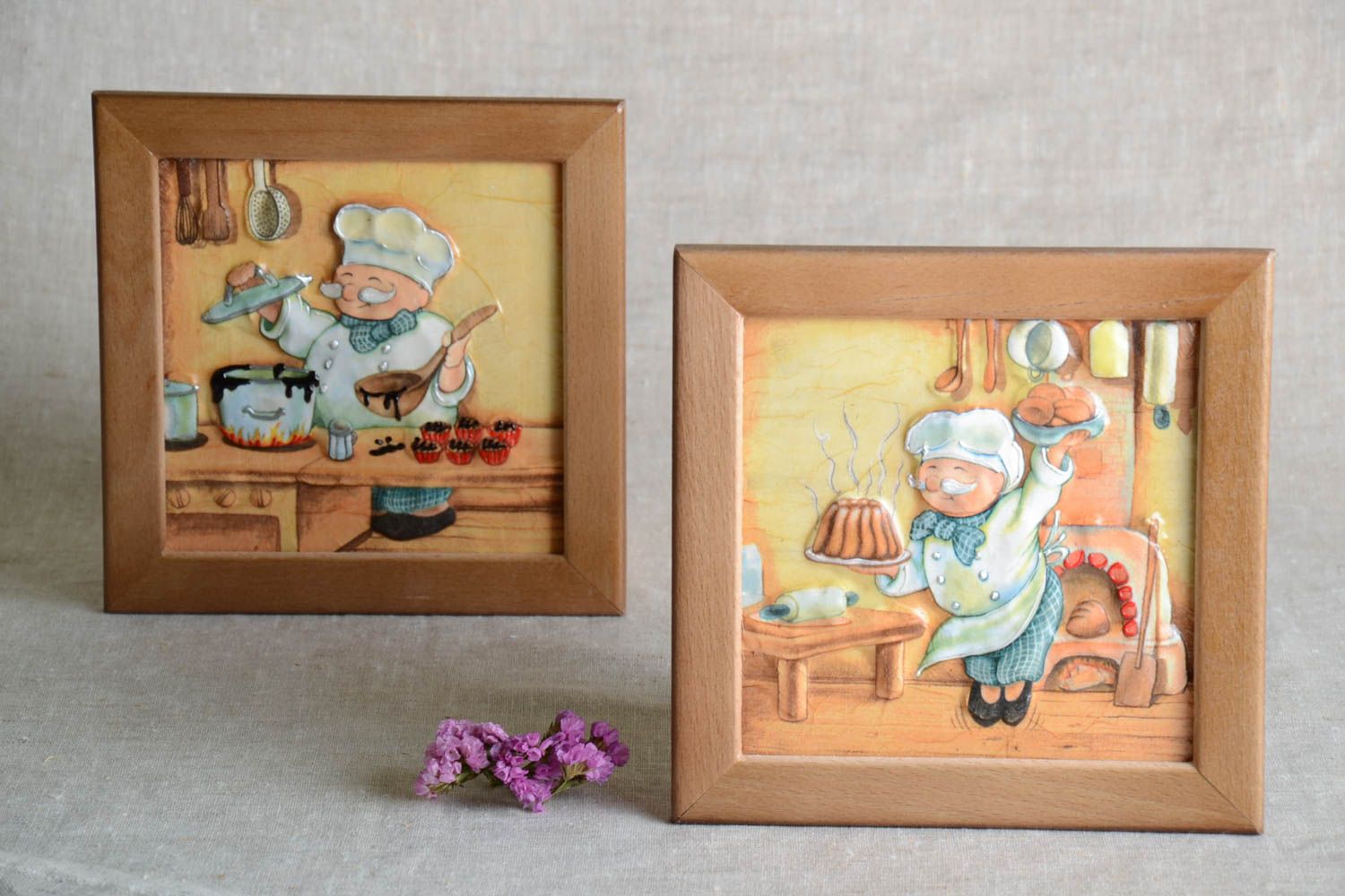 Tableaux décoratifs faits main Déco murale pour cuisine Cadeau original  photo 1