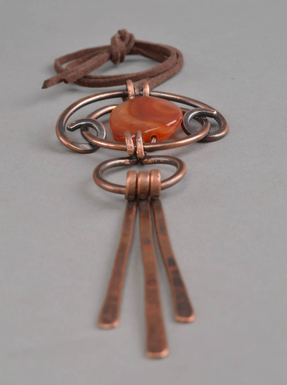 Colgante de cobre bisutería artesanal accesorio para mujer original adorno foto 3
