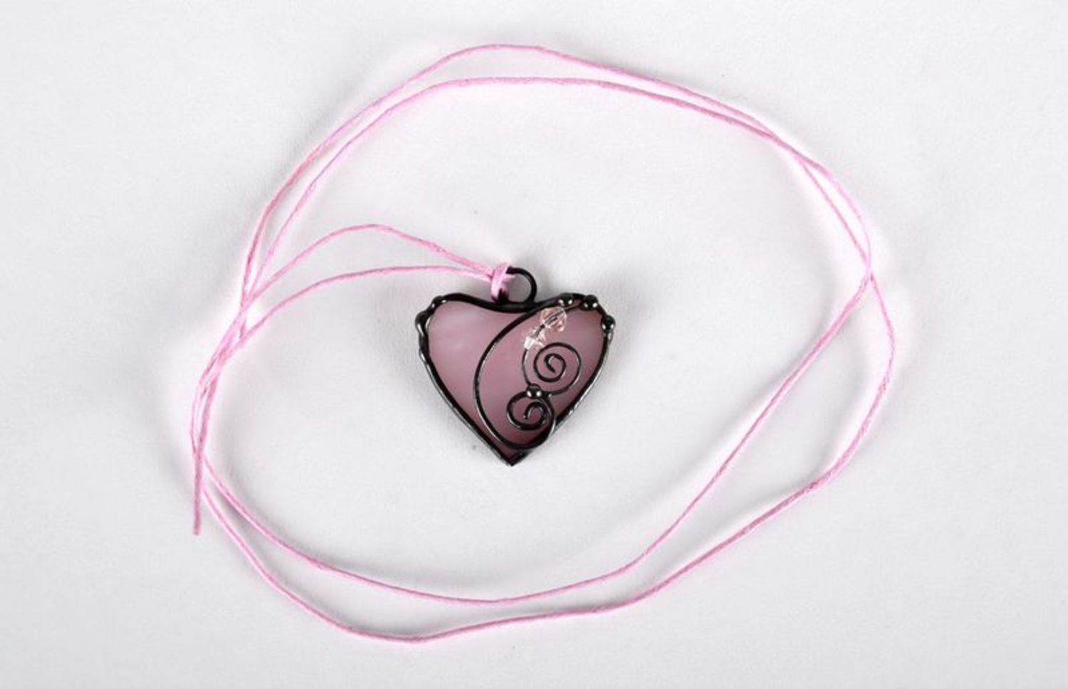 Pendant made from copper and glass Heart photo 2