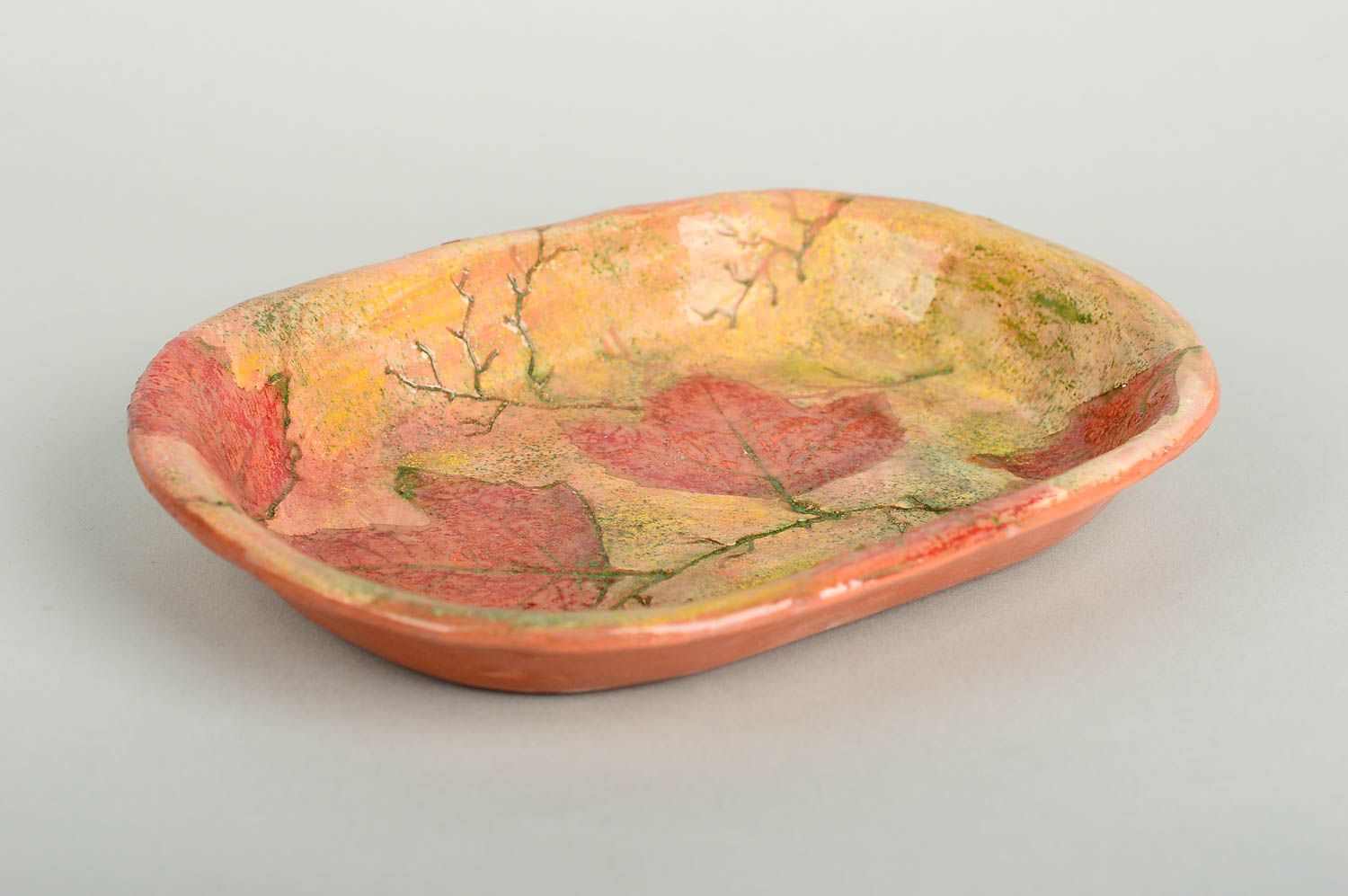 Керамическая тарелка хэнд мэйд глиняная посуда расписная тарелка необычная фото 4