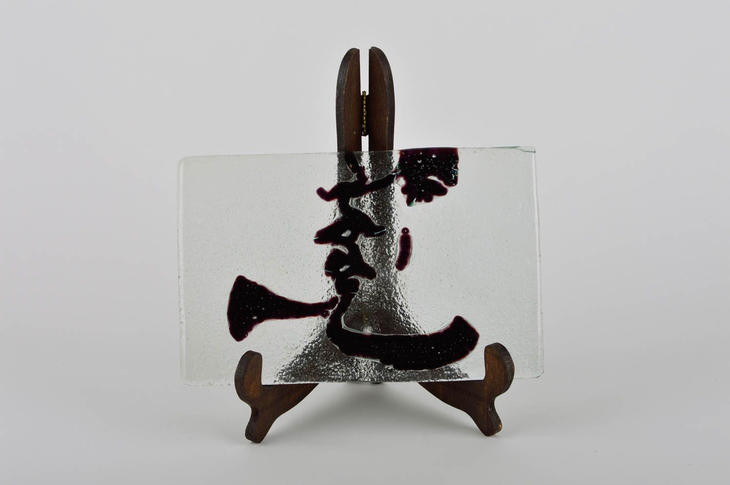 Фигурка из стекла ручной работы декор для дома оригинальный подарок на подставке фото 2
