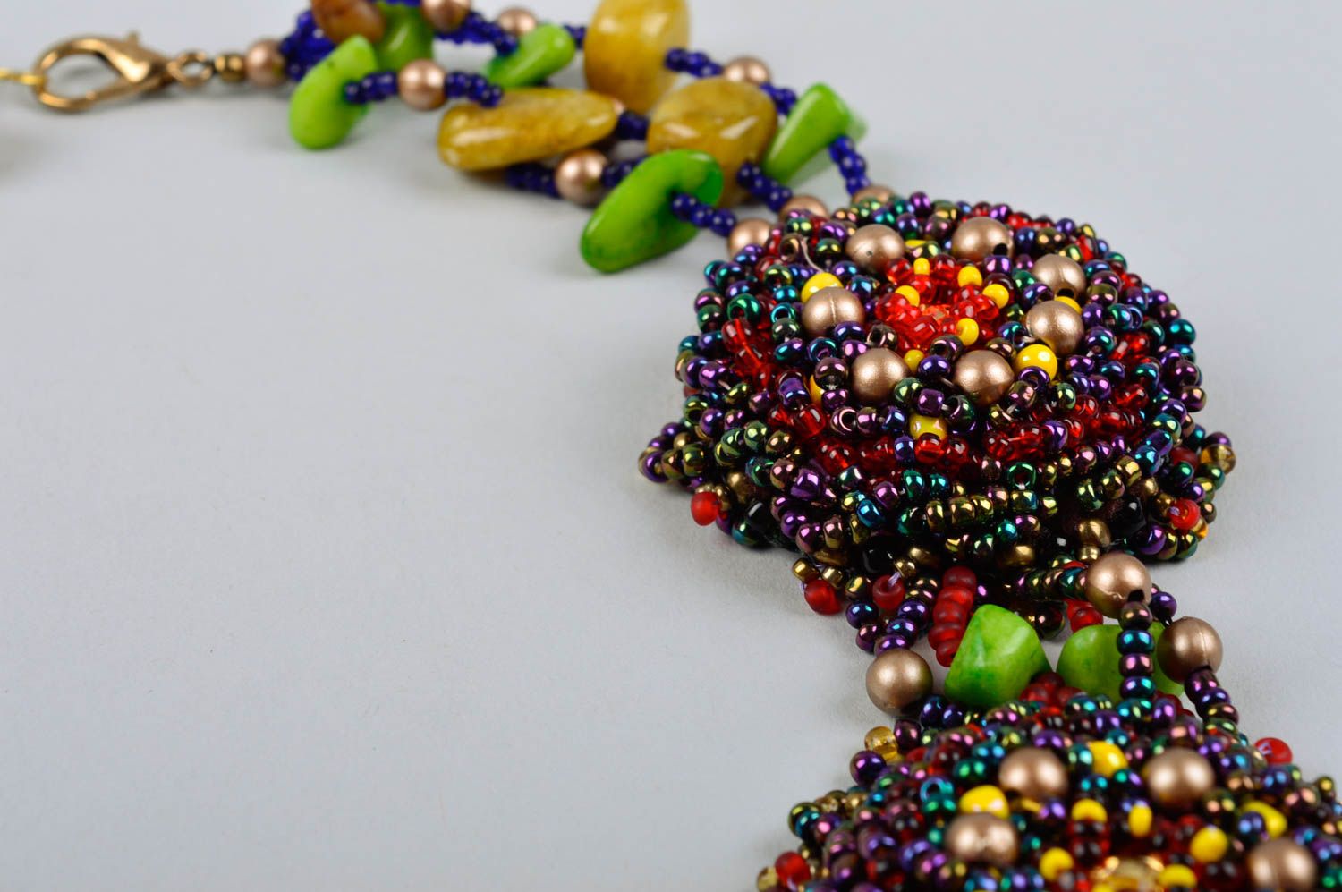 Colorful neck accessory handmade beaded necklace designer embroidered necklace photo 4