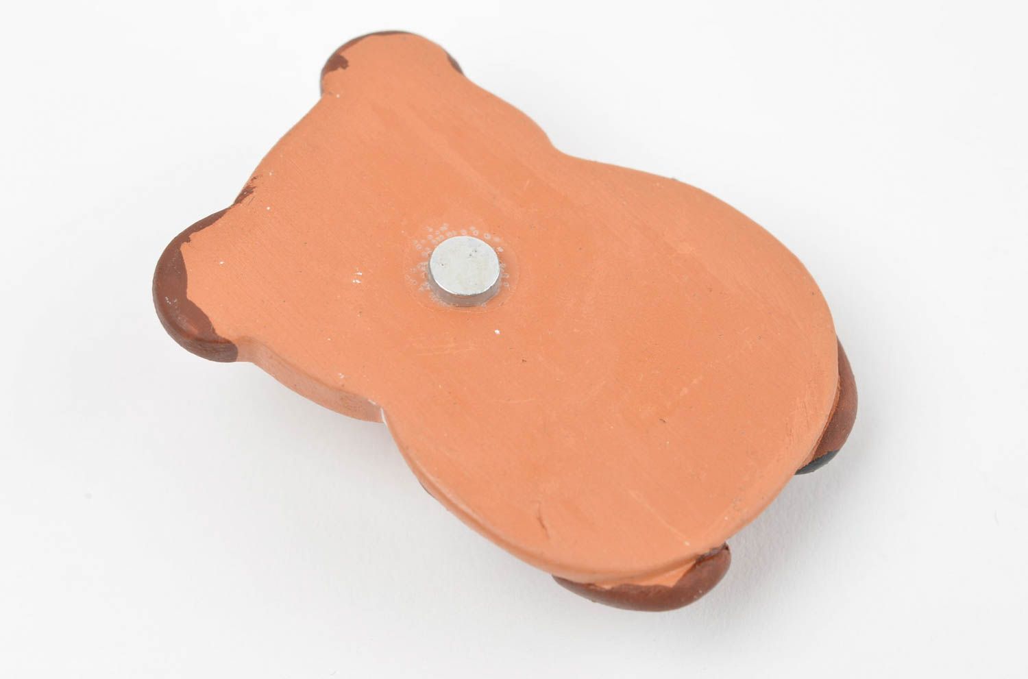 Magnet ours en céramique brun amusant fait main original pour réfrigérateur photo 4
