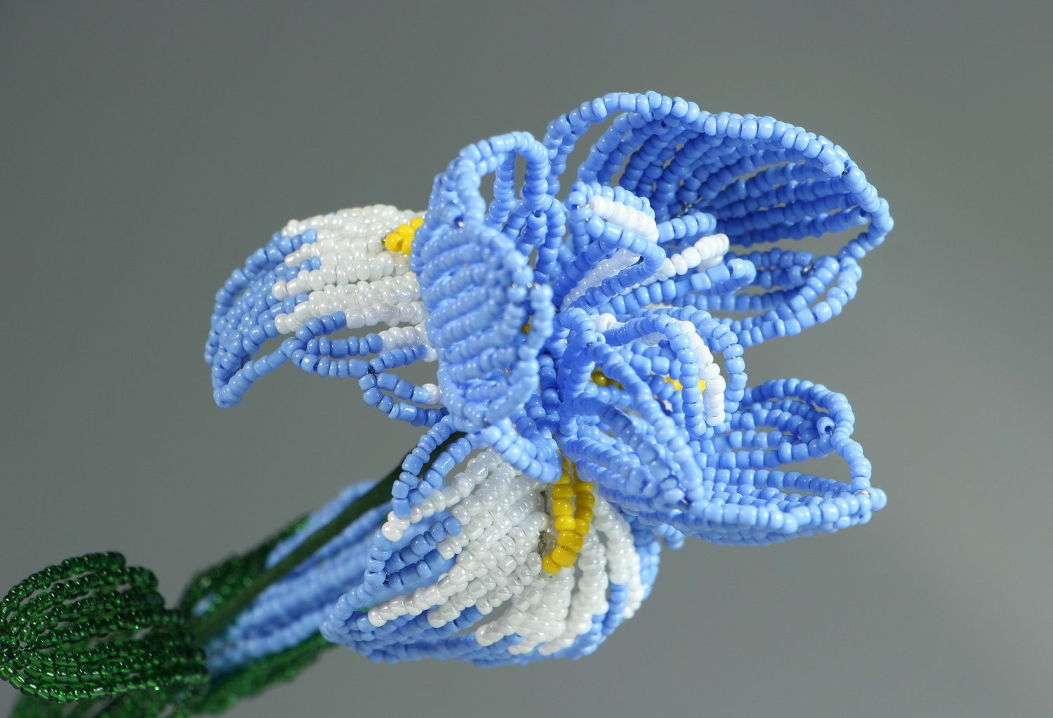 Blume aus Glasperlen, Iris foto 3