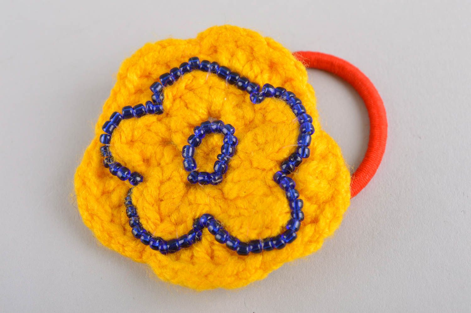 Handmade crochet hair scrunchy hair accessories flower barrette present for girl photo 2
