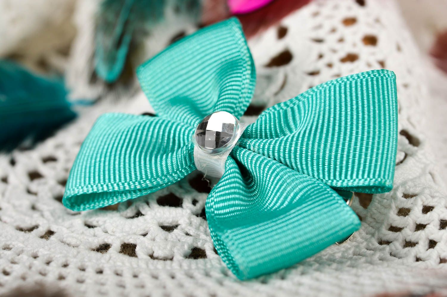 Frisur Haarspange handmade Schleifen Haarspange originelles Geschenk in Blau foto 1