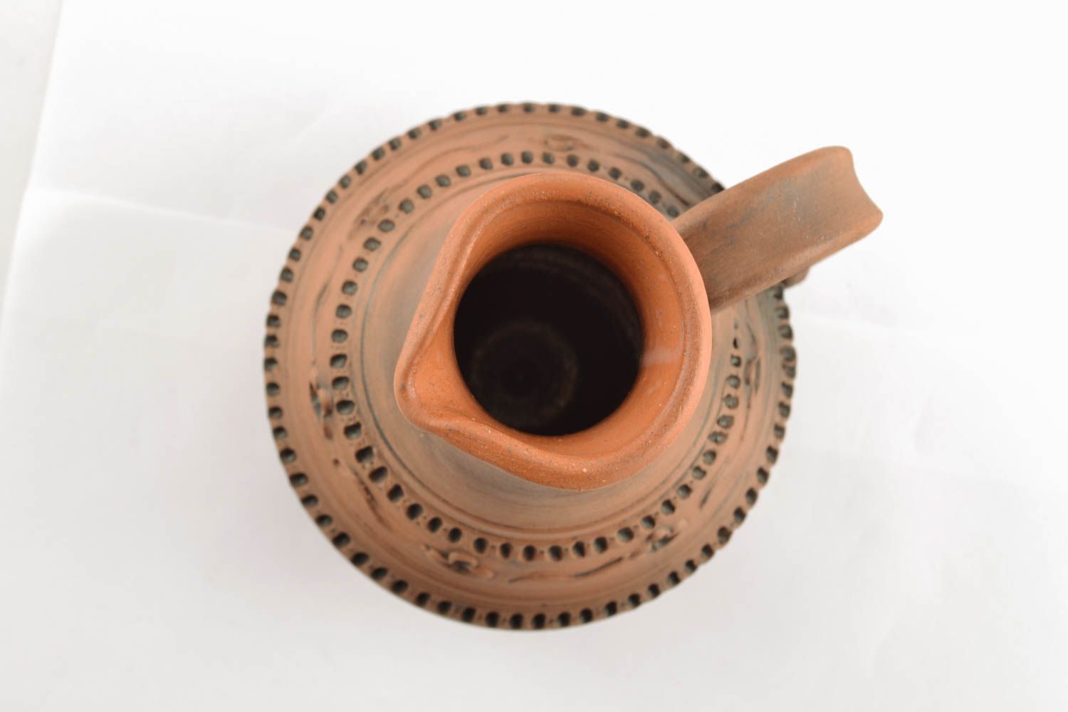 10 oz handmade ceramic creamer pitcher 7 inches, 1,8 lb photo 3