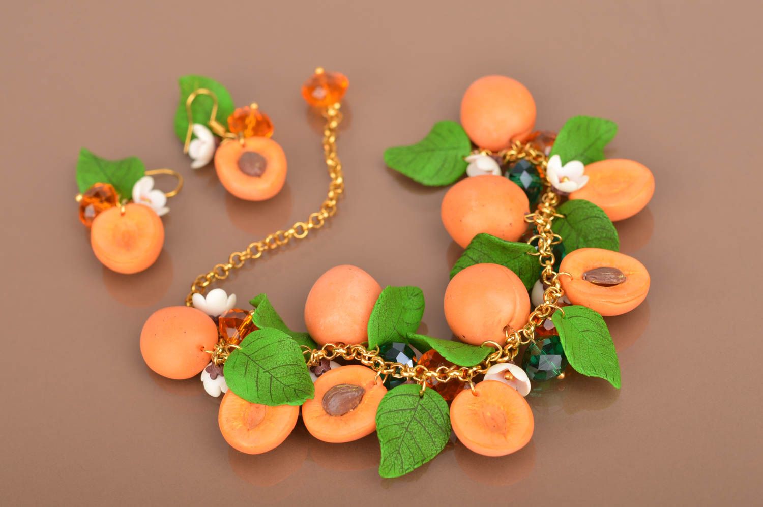 Handmade plastic earrings plastic bracelet flower jewelry set fashion jewelry photo 5