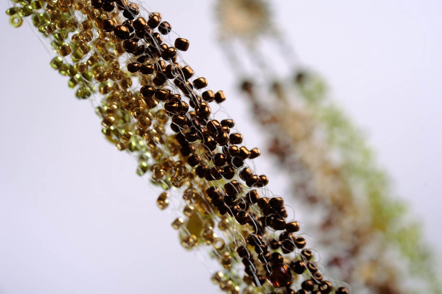 Grünes Collier aus Glasperlen Elfenwald foto 1