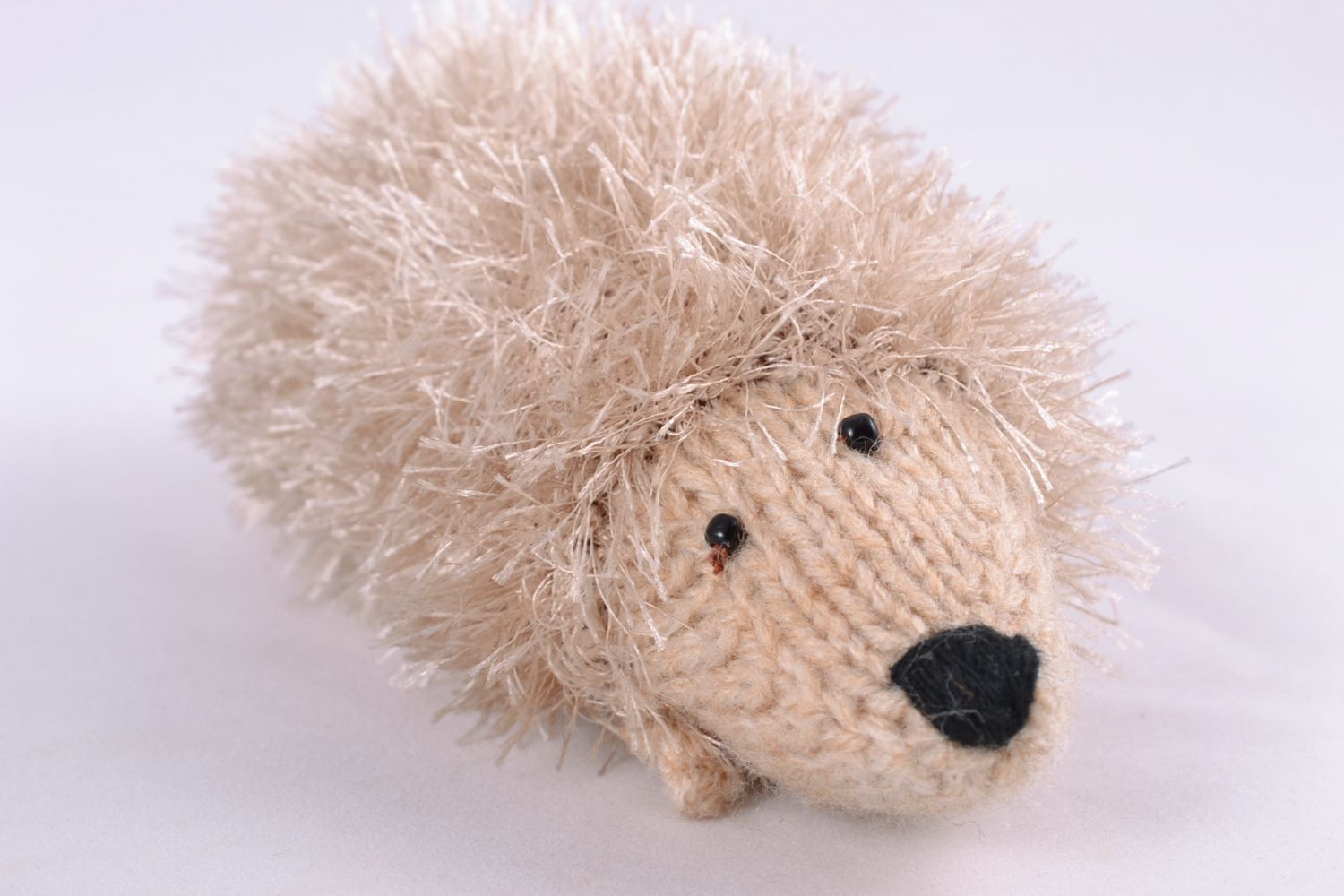 Soft knit toy of beige color Hedgehog photo 4