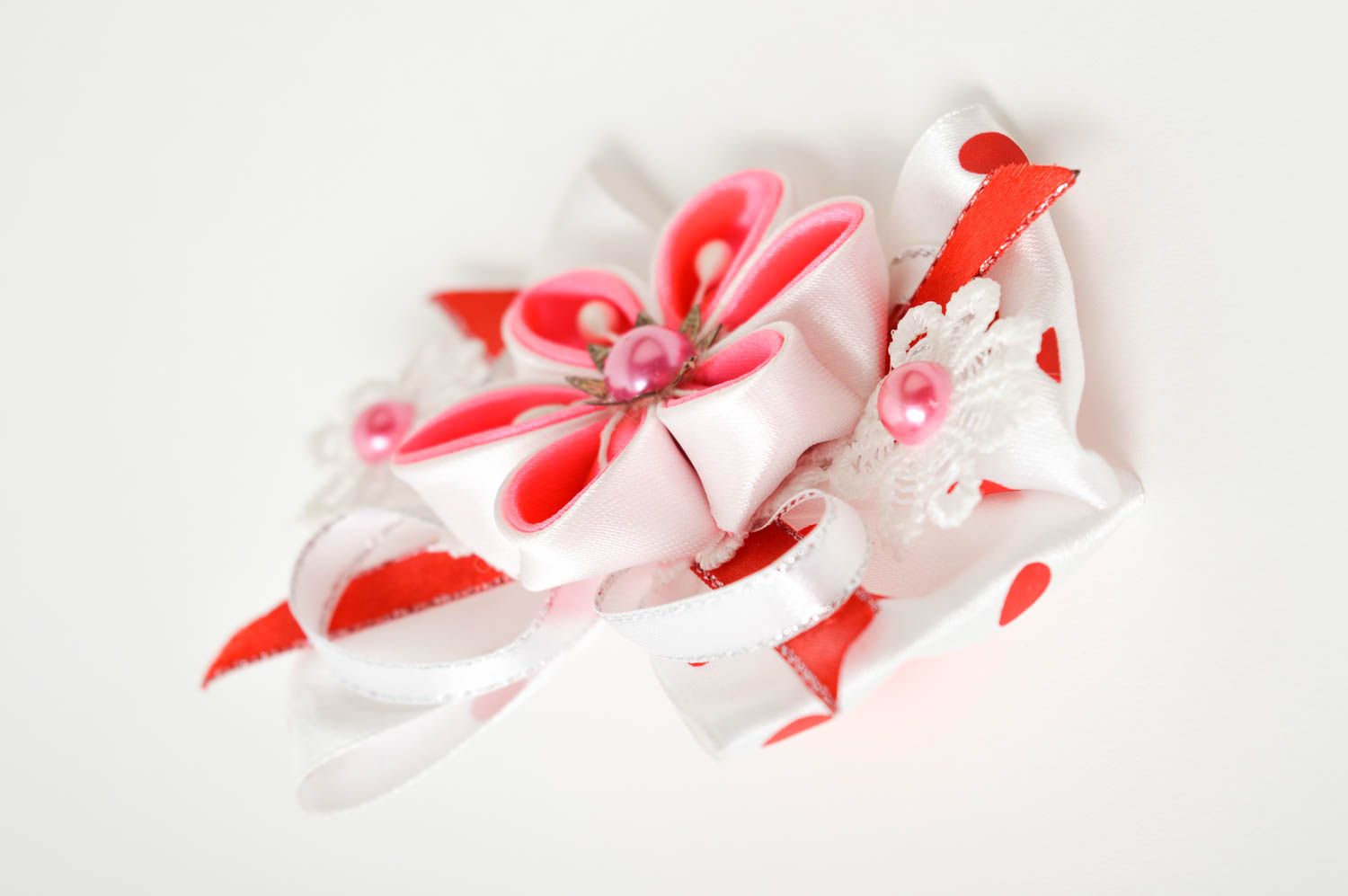 Deko Accessoire handgeschaffen Haargummi für Mädchen elegant Haargummi Blume foto 4
