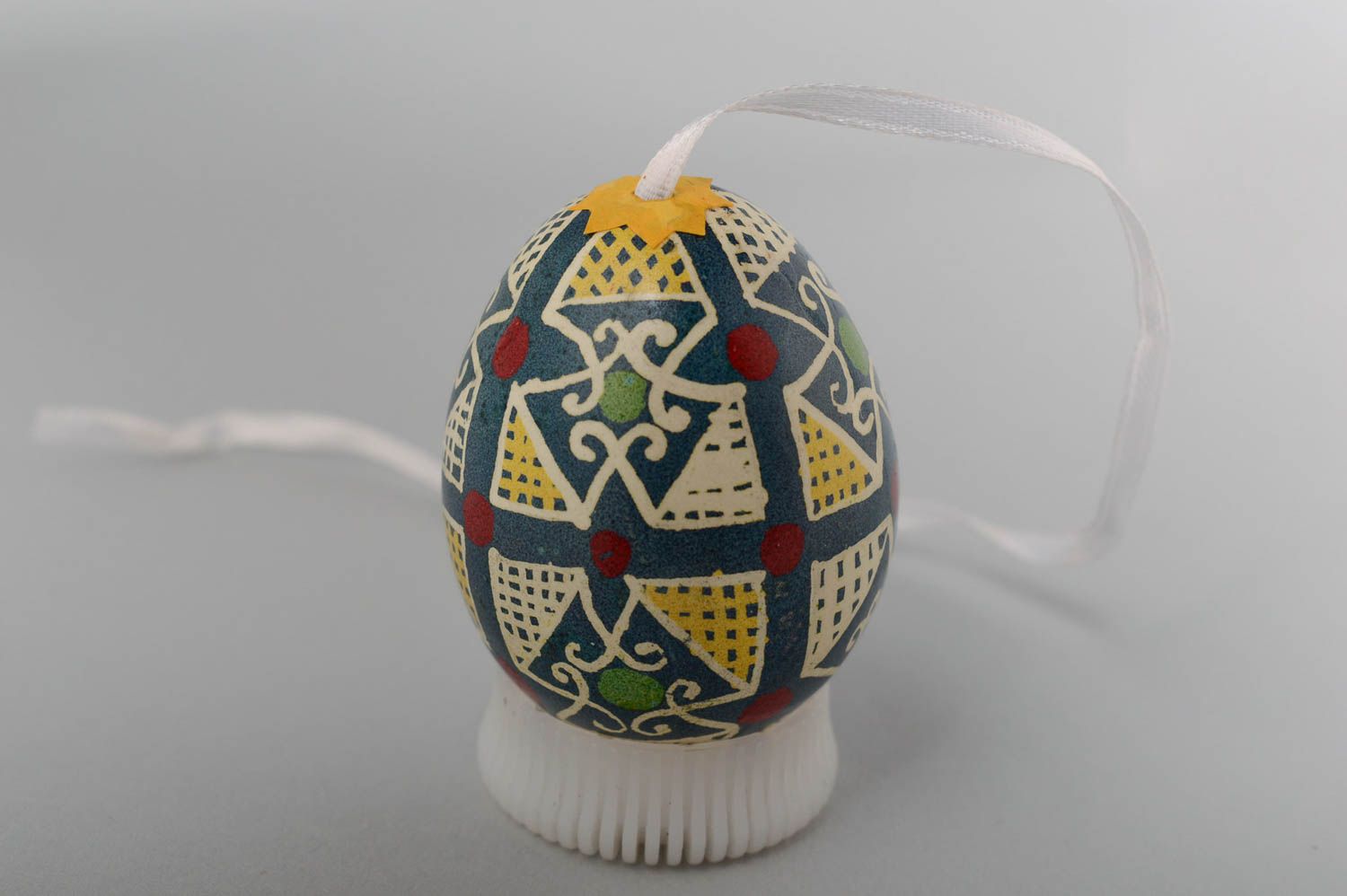 Huevo de Pascua artesanal con ornamentos colgante decorativo adorno para casa  foto 3