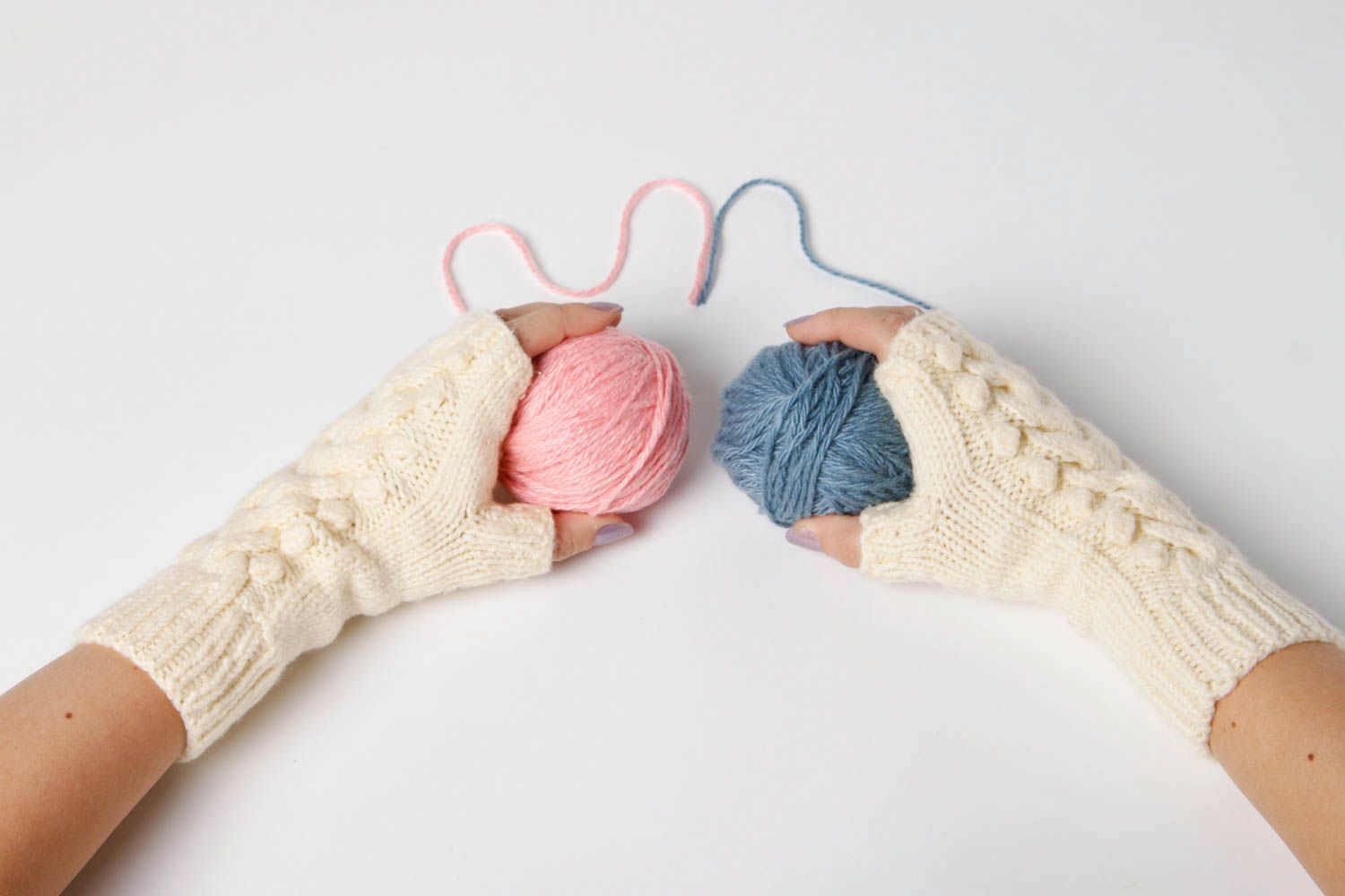 Handmade knitted mittens winter mittens winter accessories warm mittens photo 7