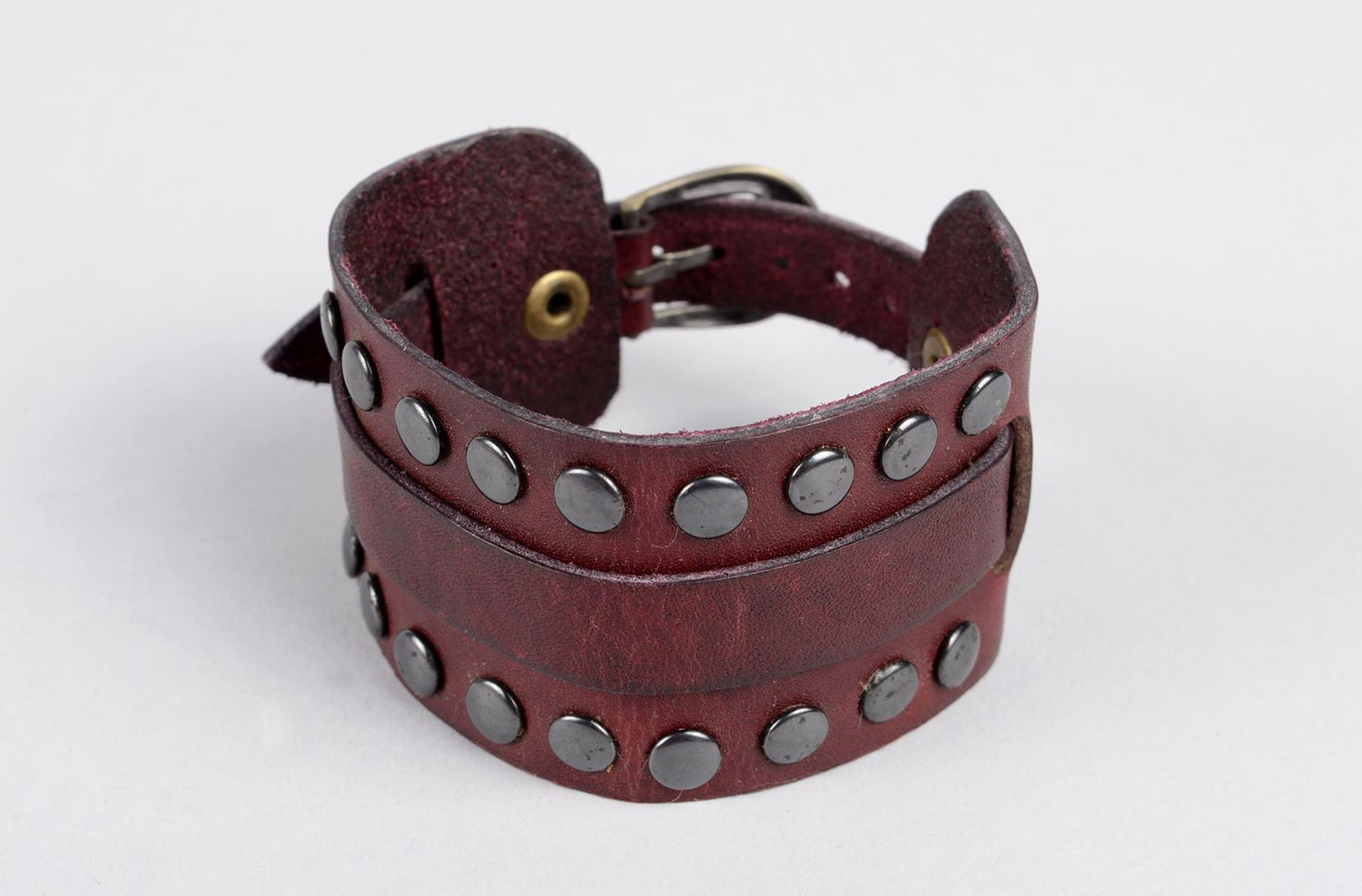 Handmade cute designer bracelet wide leather bracelet stylish accessory photo 1