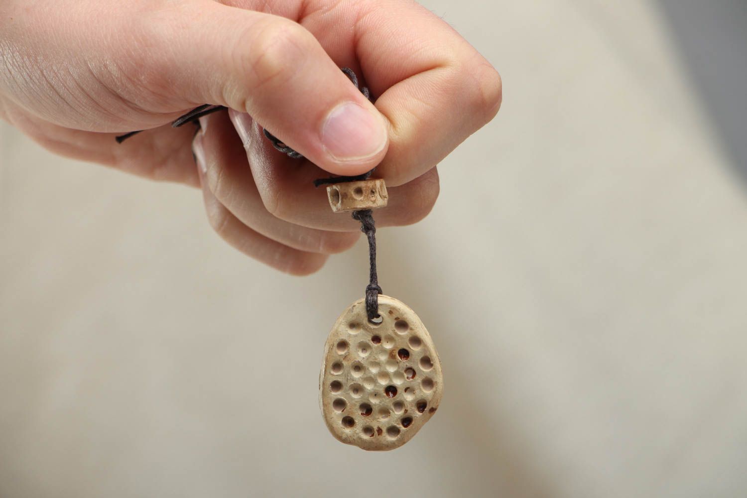 Ceramic pendant with cord photo 4