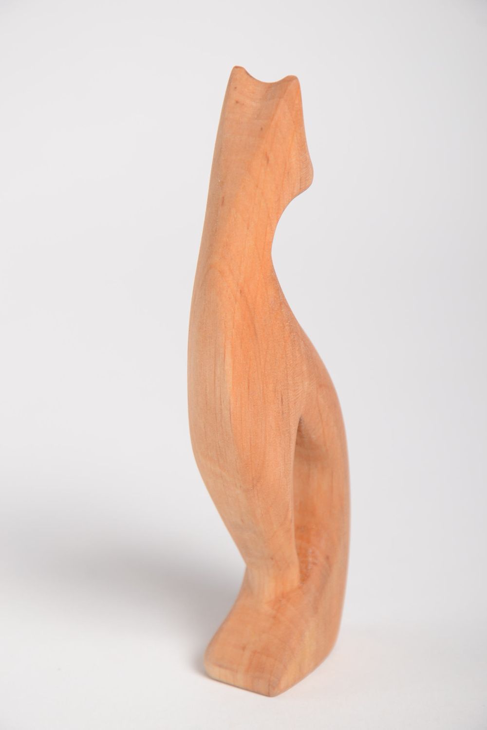 Фигура из дерева статуэтка ручной работы кошка сувенир из дерева красивый фото 3