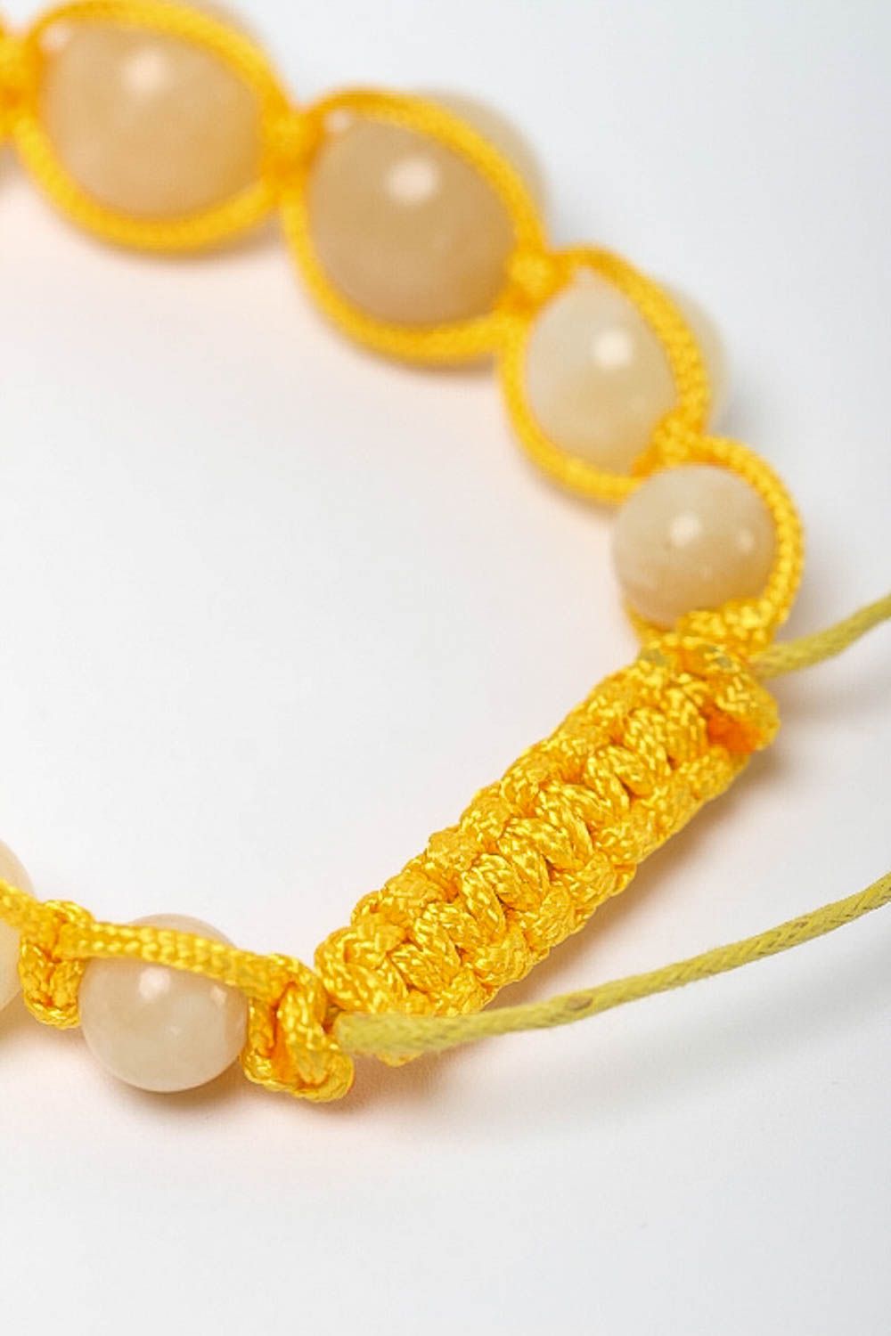 Bracelet jaune Bijou fait main en calcite et cordon design Cadeau pour femme photo 4