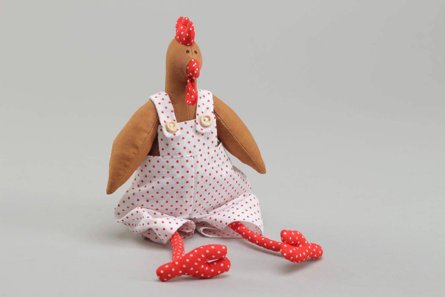 Handmade fabric soft toy chicken photo 1