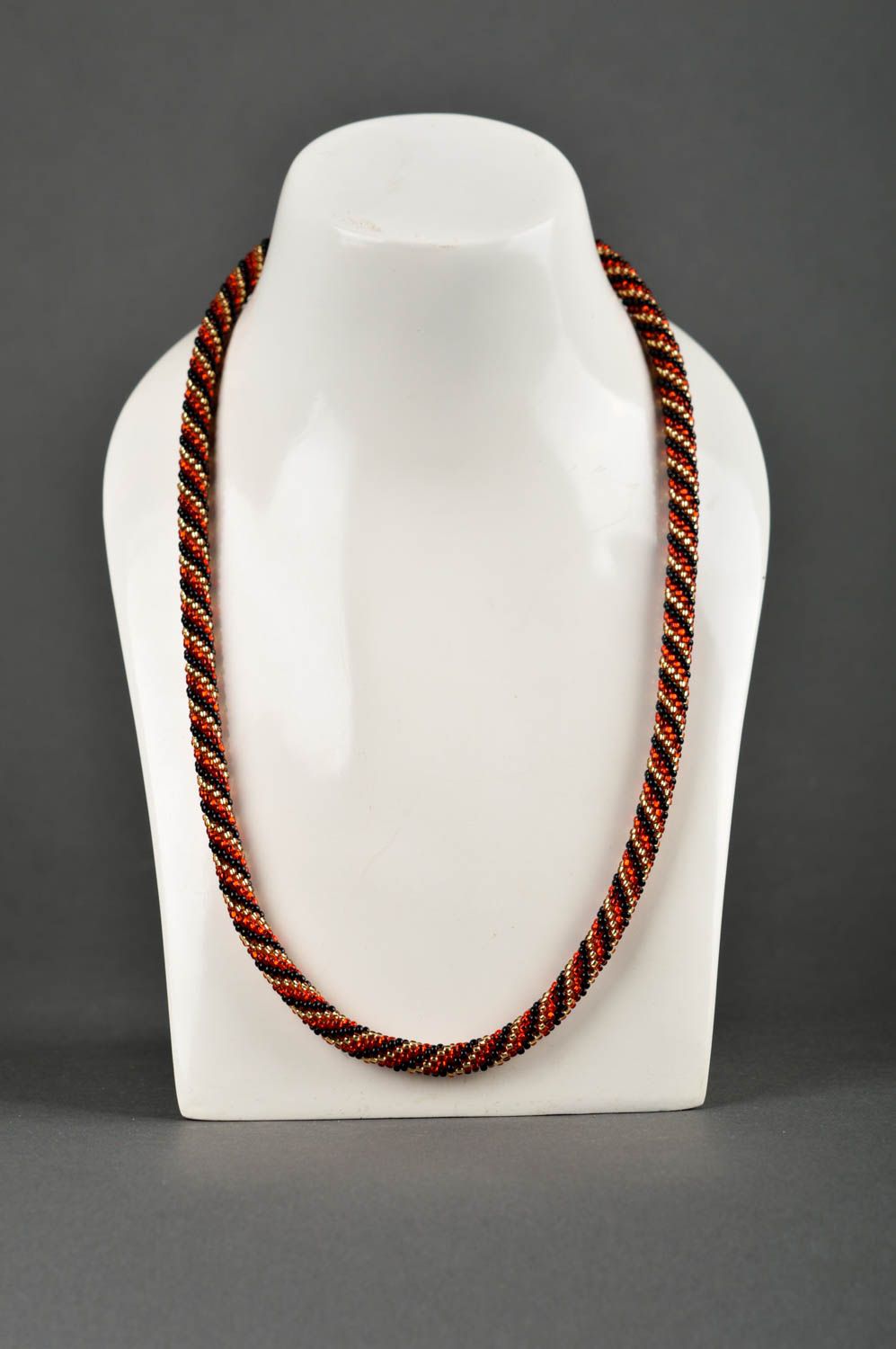 Handmade beaded necklace unusual long necklace female elegant jewelry photo 1