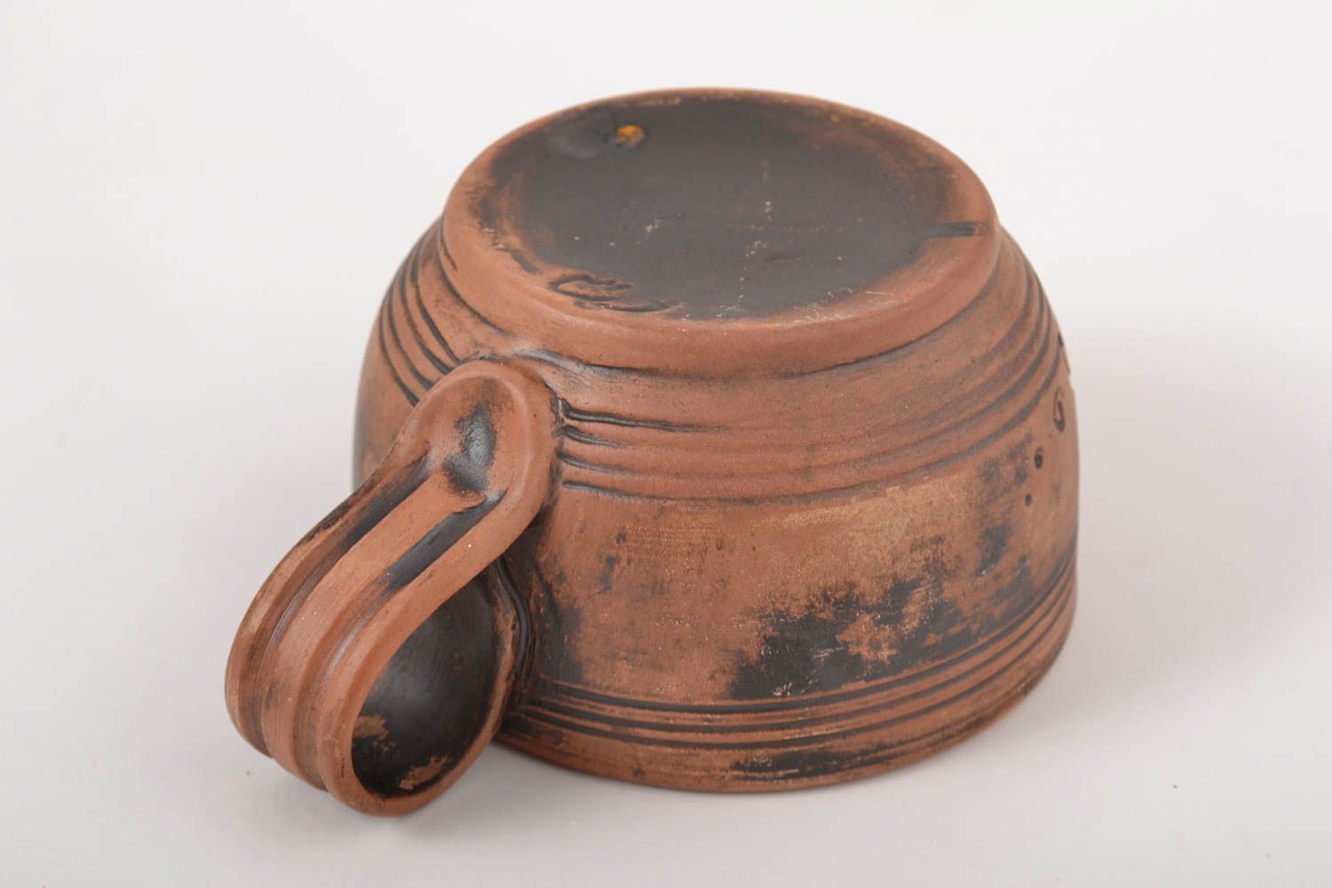 Taza artesanal de arcilla para té menaje de cocina esmaltado regalo original  foto 3