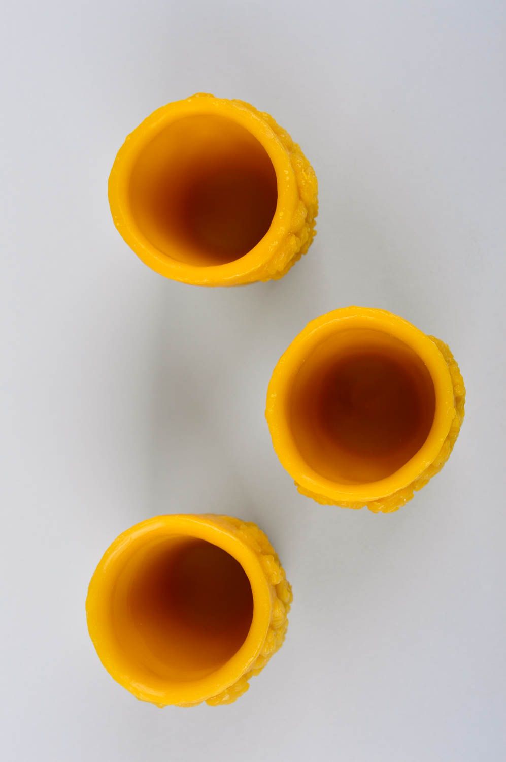 Handmade Becher Set aus Wachs Öko Geschirr Küchen Deko 3 Stück mit Rosen foto 3