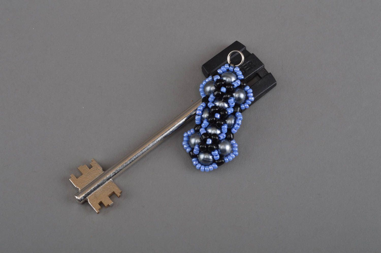 Stylish keychain handmade beaded accessory unusual present friends souvenirs photo 1