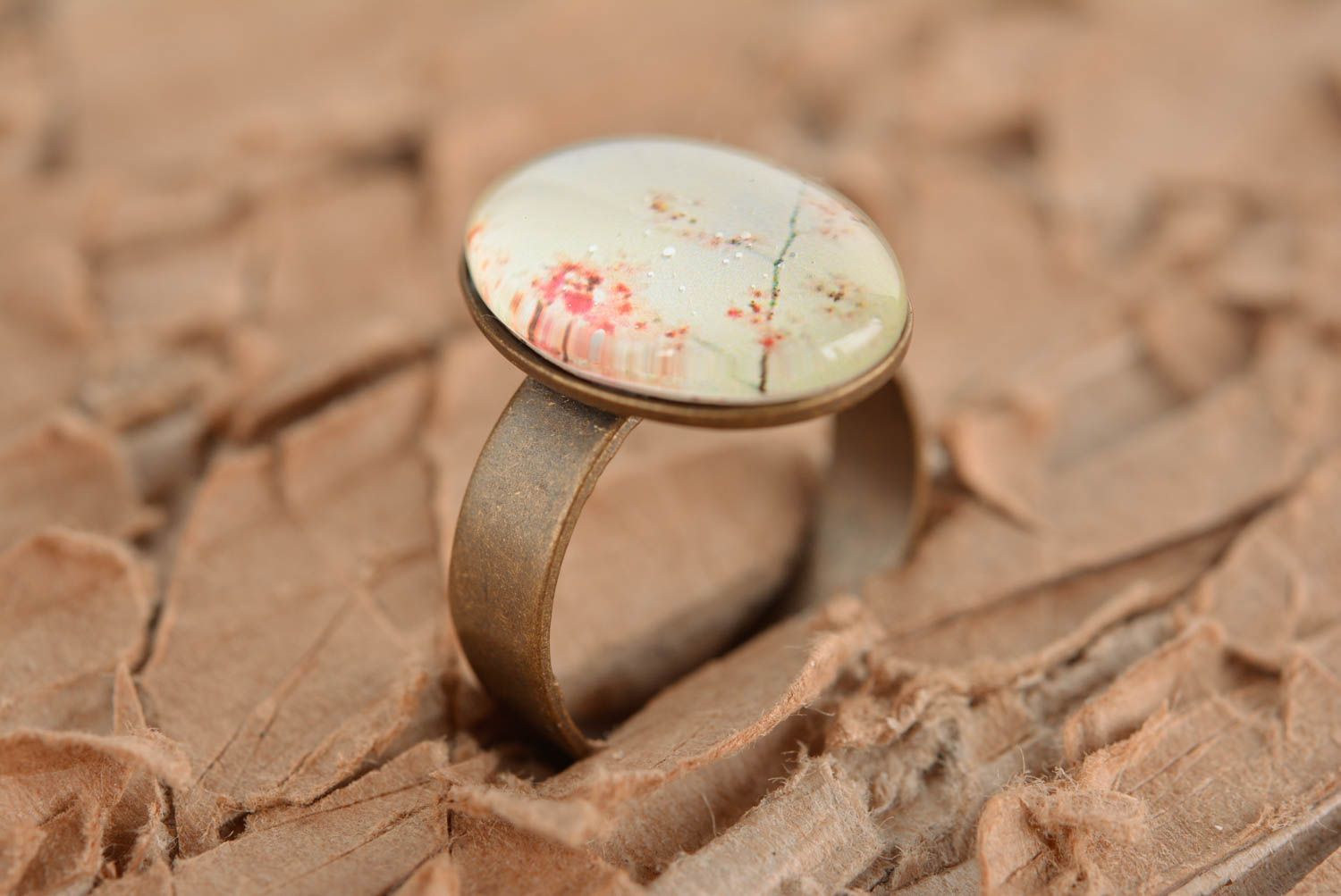 Кольцо ручной работы кольцо из металла модное кольцо для девушек красивое фото 2