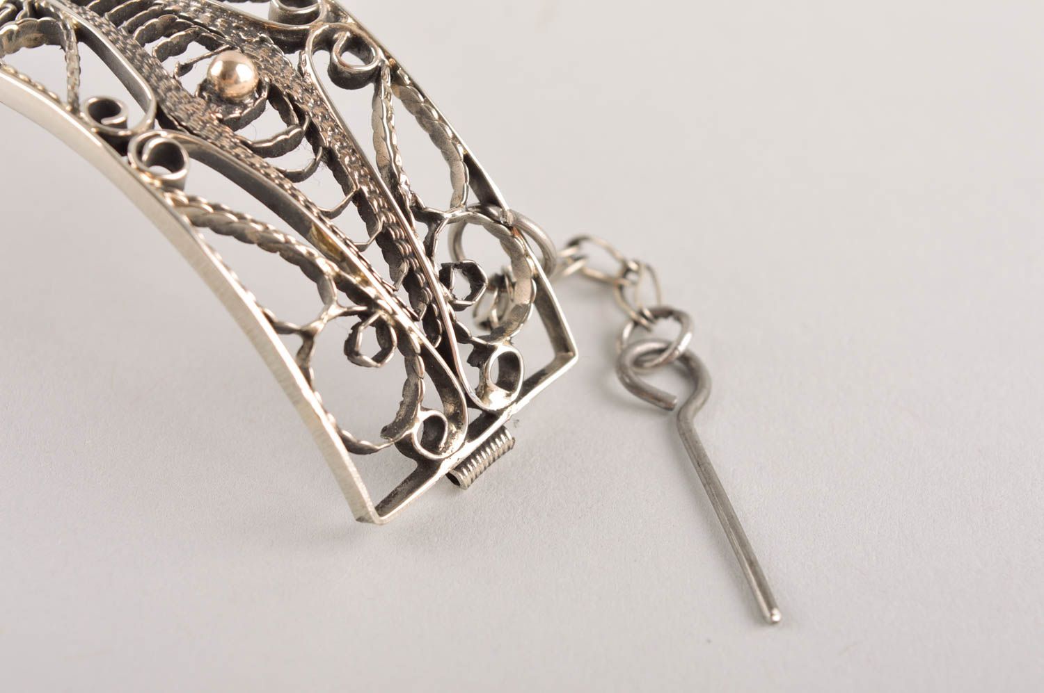 Handmade Damen Armband Metall Schmuck Geschenk für Frauen breit mit Stein foto 4