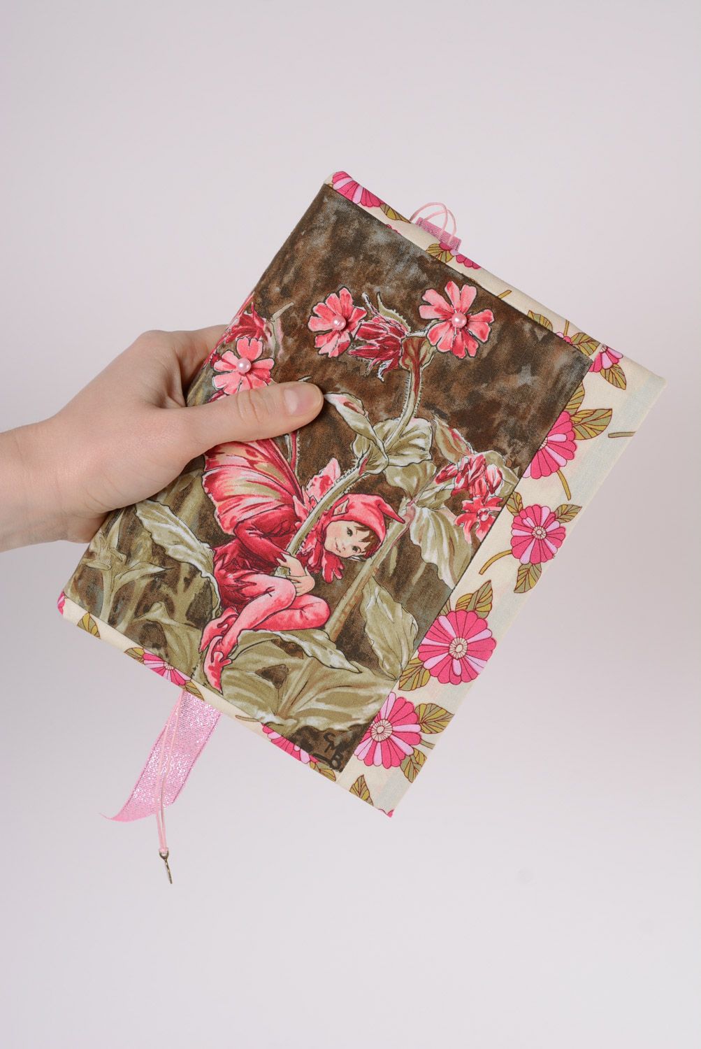 Schöner handmade Notizblock mit Muster künstlerisch mit Blumen für eine junge Frau foto 5