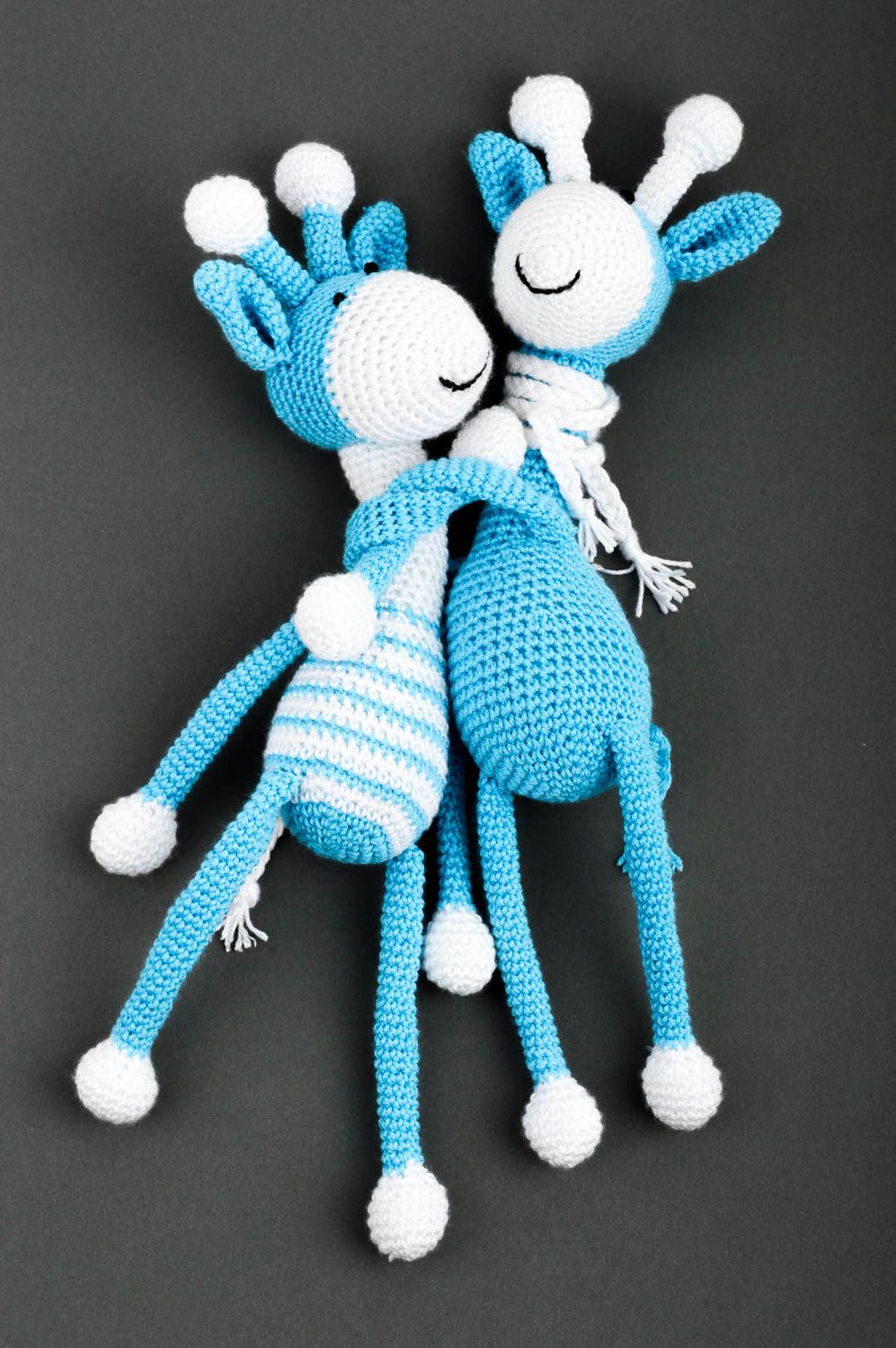 Peluches animaux faites main Jouets tricot au crochet Cadeau pour enfant 2 pcs photo 2