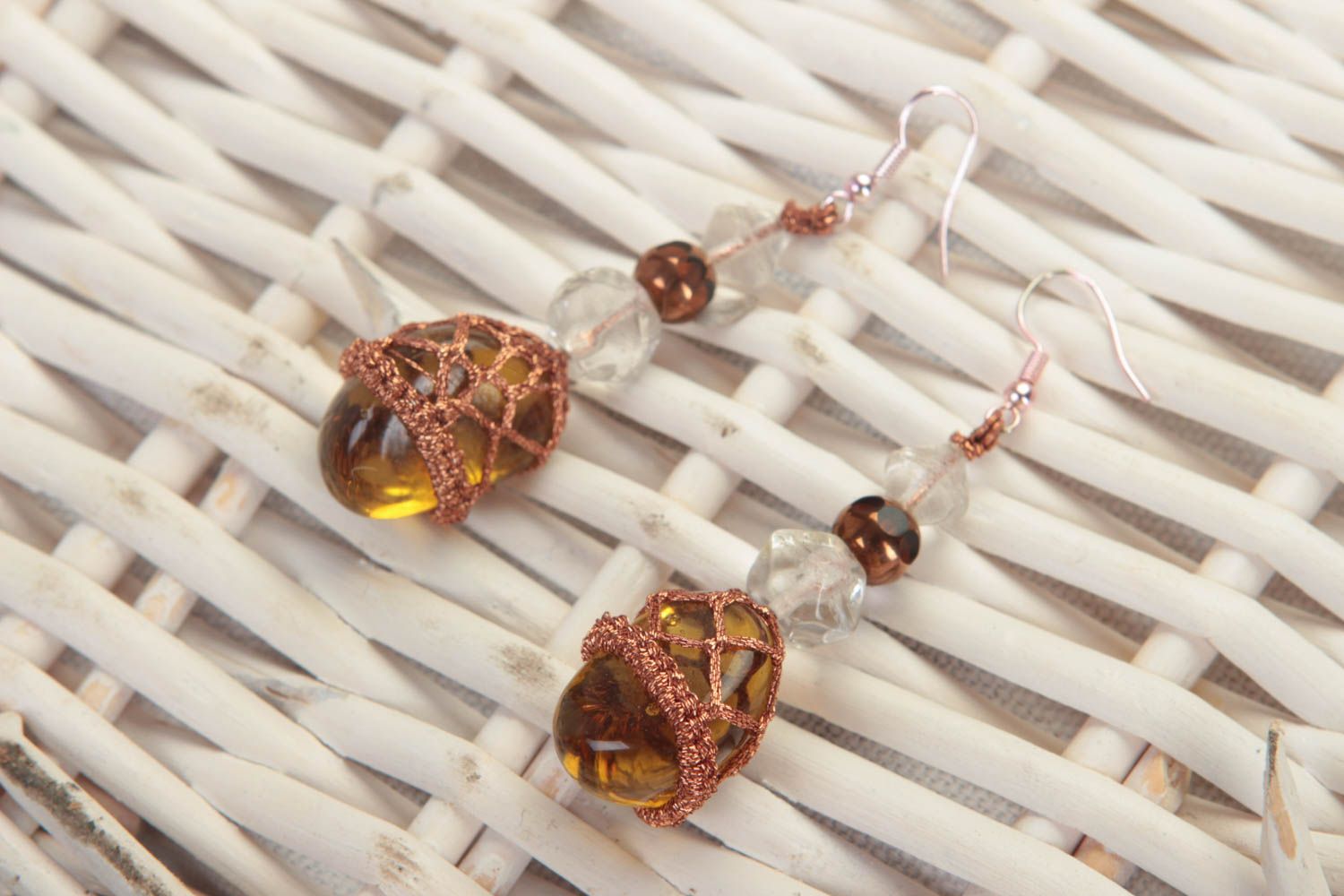 Unusual handmade earrings beaded earrings beautiful jewellery gifts for her photo 1