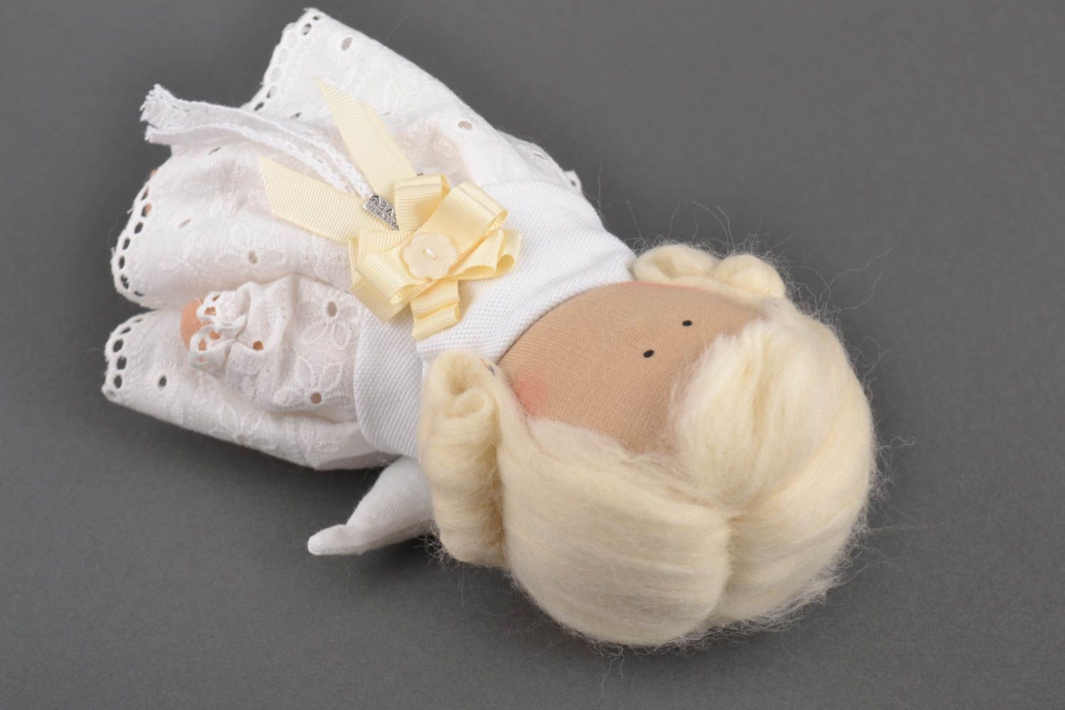 Beautiful handmade fabric soft toy rag doll angel stuffed toy best toys for kids photo 2